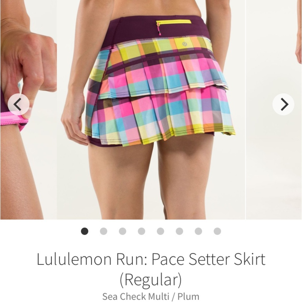 Lululemon Run: Pace Setter Skirt Sea Check Multi 6
